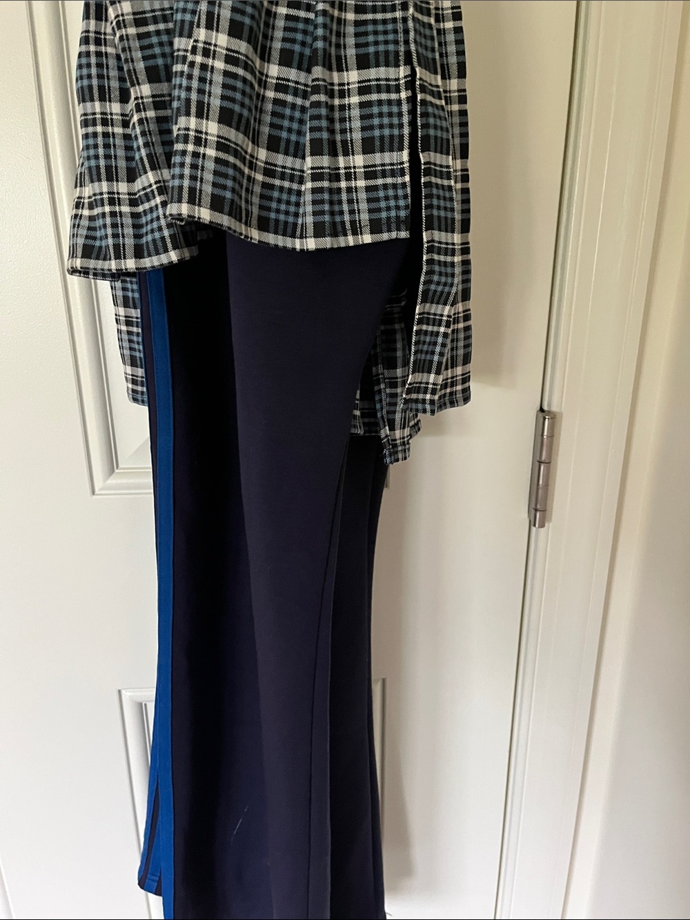 Plaid Pleated Skirt Layered Sweatpants